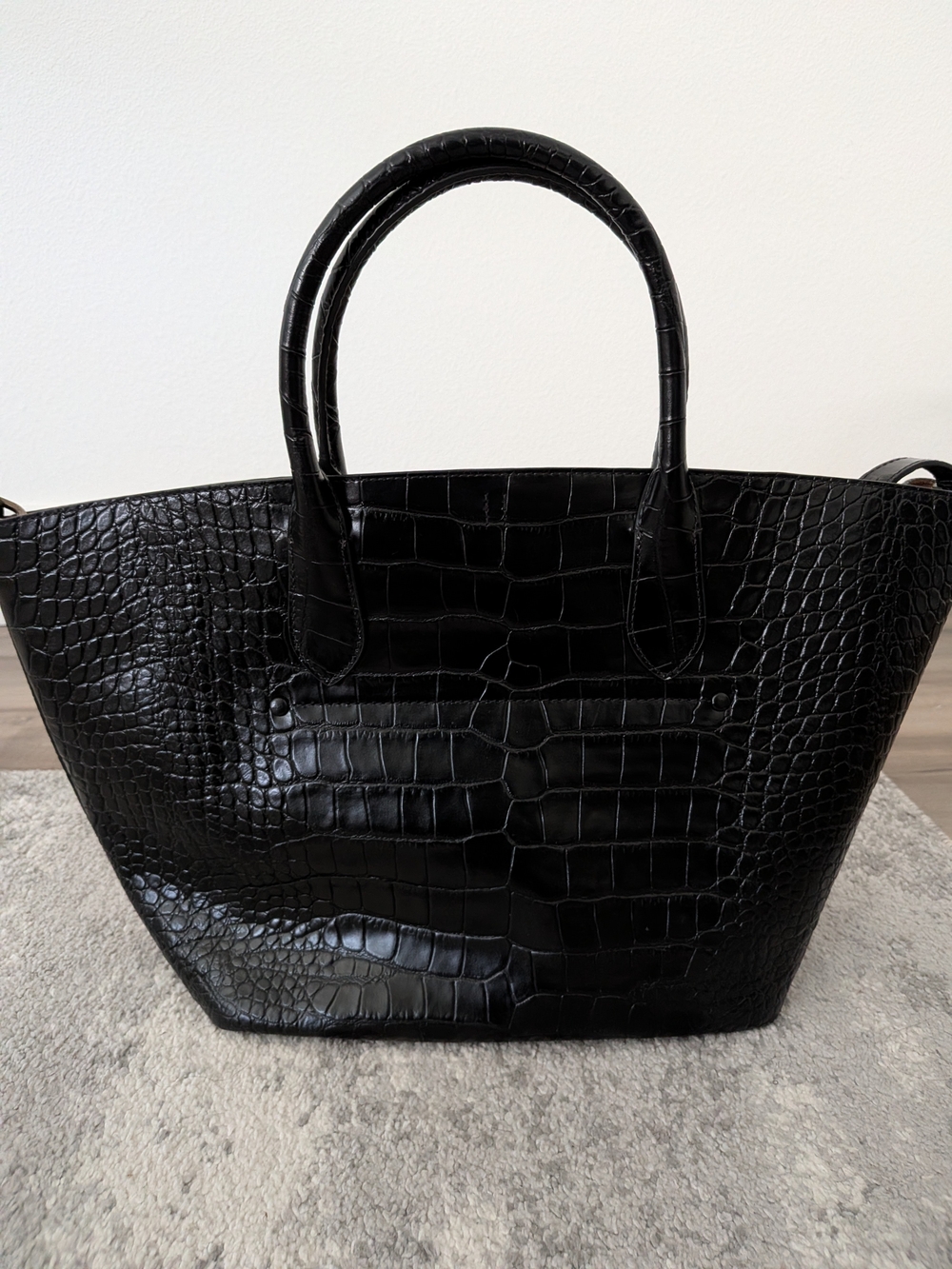 Polo Ralph Lauren Black Croc Tote